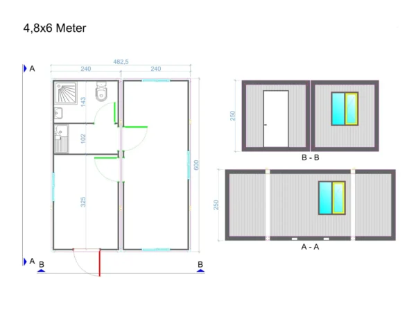 Conteneur maison Black 2 chambres – Image 8